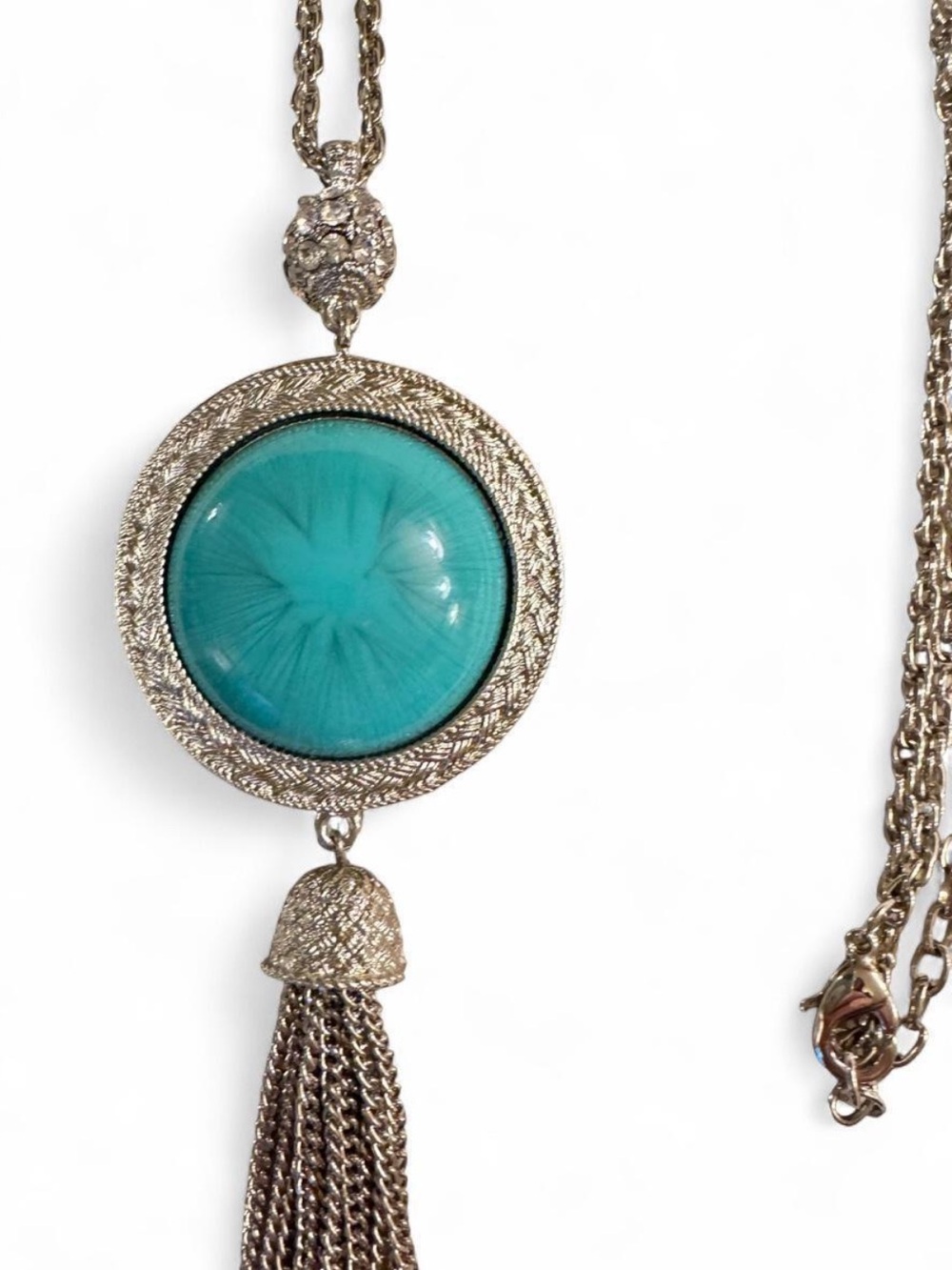 Turquoise Pendant Necklace with Tassel